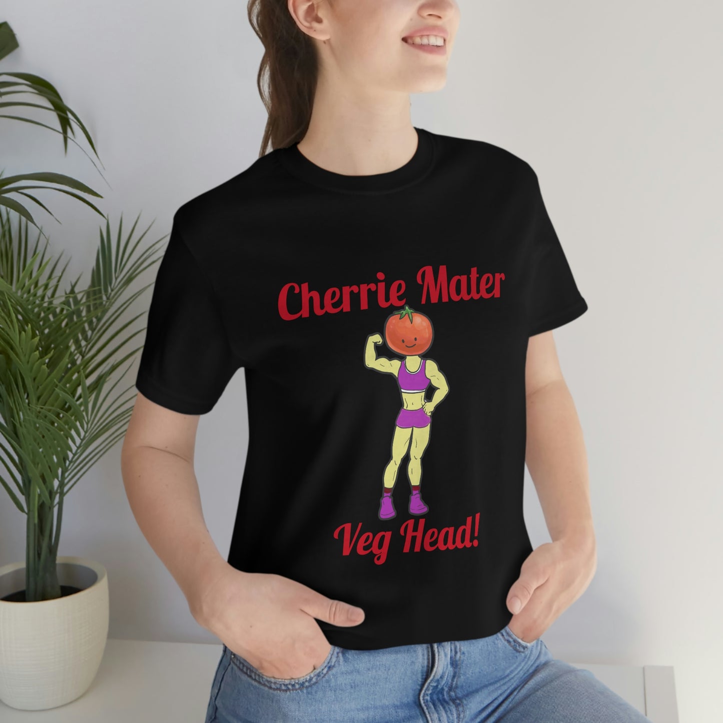 Cherrie Mater Veg Head Unisex Jersey Short Sleeve Tee