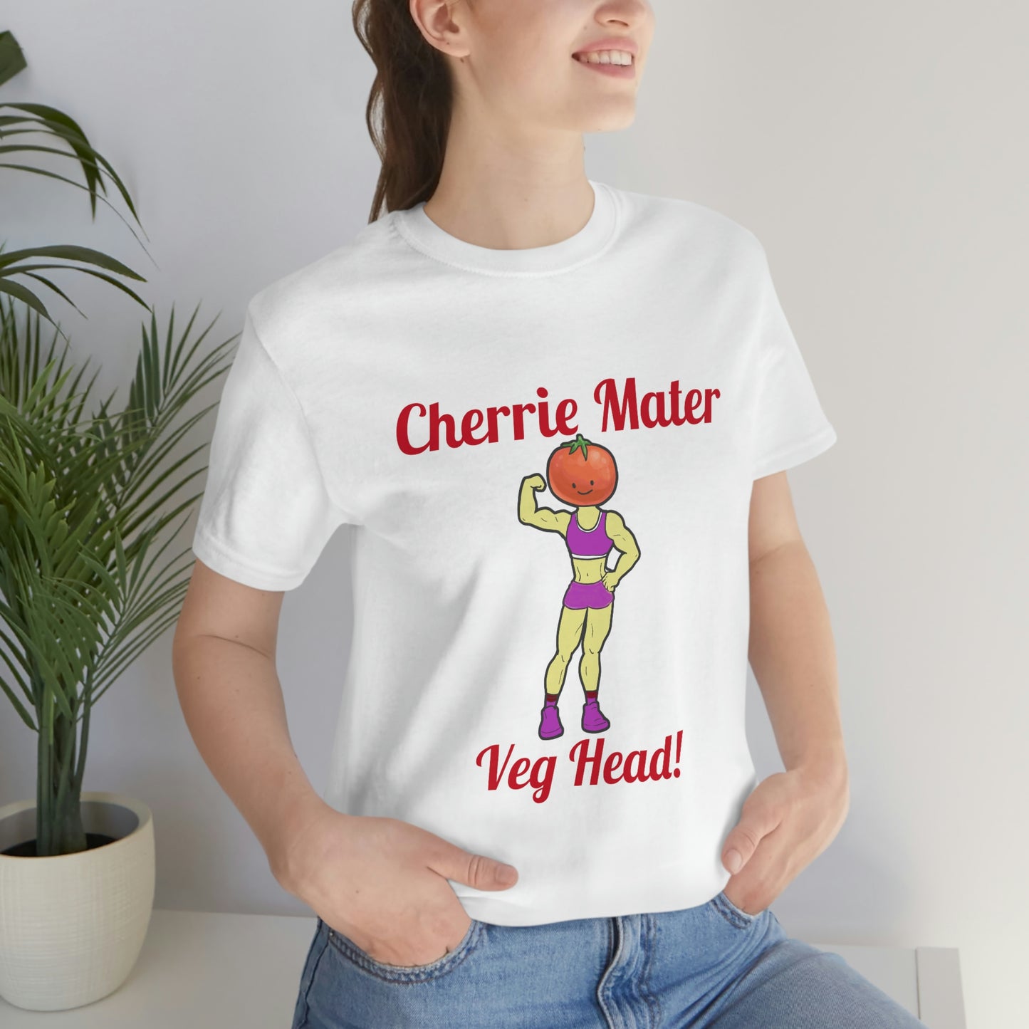 Cherrie Mater Veg Head Unisex Jersey Short Sleeve Tee